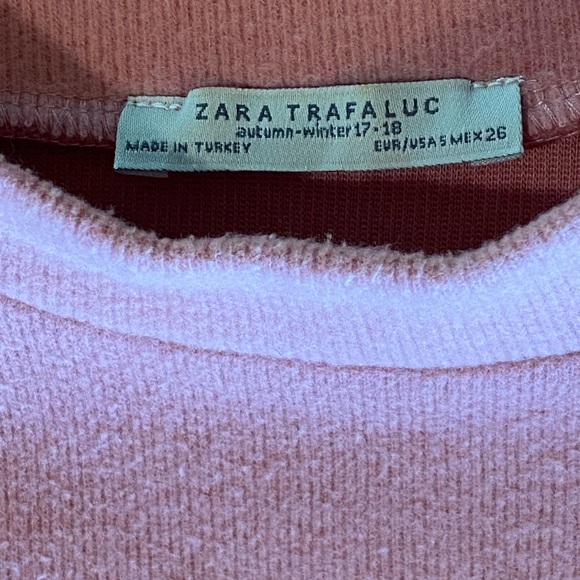 Zara Trafaluc Short Sleeve Sweater with Mock Turtleneck Color Rose Size 26/XS/S - Picture 3 of 3
